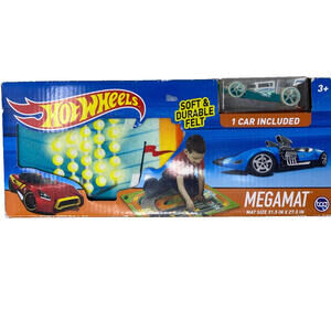 Hot Wheels Megamat Play Set - 1 car included Turquoise/white car